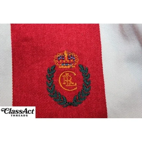 Chaps Ralph Lauren Mens Button Down Shirt White Multi Striped Short Sleeve L - Picture 8 of 9